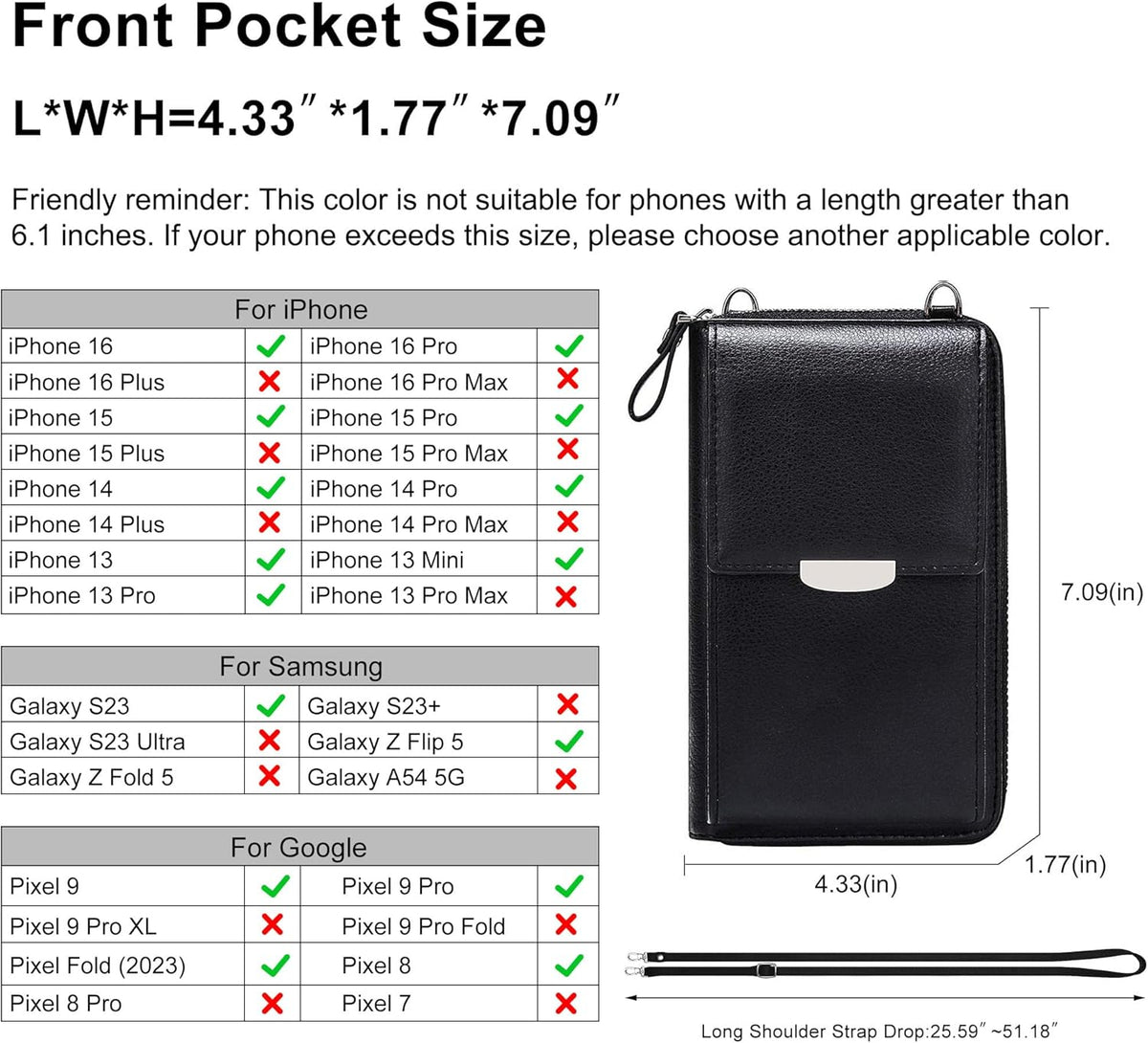 Small Crossbody Bag Cell Phone Purse Wallet with Credit Card Slots for Women