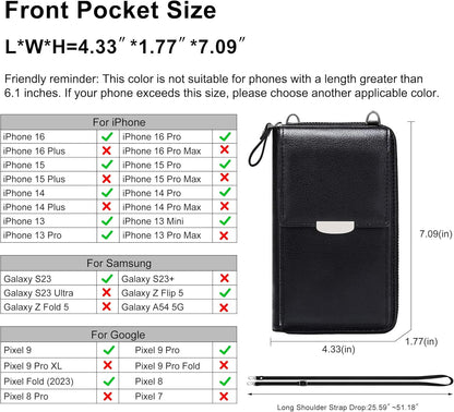Small Crossbody Bag Cell Phone Purse Wallet with Credit Card Slots for Women