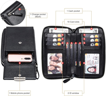 Small Crossbody Bag Cell Phone Purse Wallet with Credit Card Slots for Women
