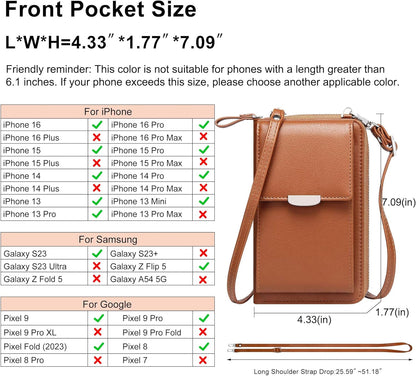 Small Crossbody Bag Cell Phone Purse Wallet with Credit Card Slots for Women