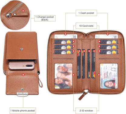 Small Crossbody Bag Cell Phone Purse Wallet with Credit Card Slots for Women