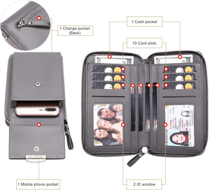 Small Crossbody Bag Cell Phone Purse Wallet with Credit Card Slots for Women