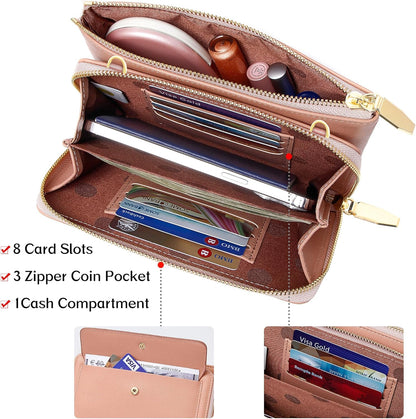 Small Crossbody Bag Cell Phone Purse Wallet with Credit Card Slots for Women