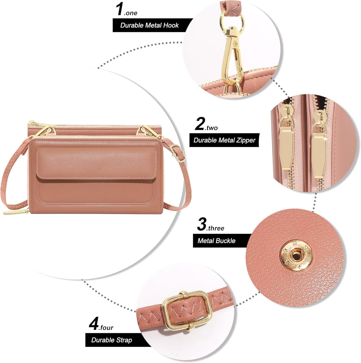 Small Crossbody Bag Cell Phone Purse Wallet with Credit Card Slots for Women