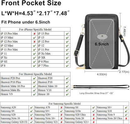 Small Crossbody Bag Cell Phone Purse Wallet with Credit Card Slots for Women