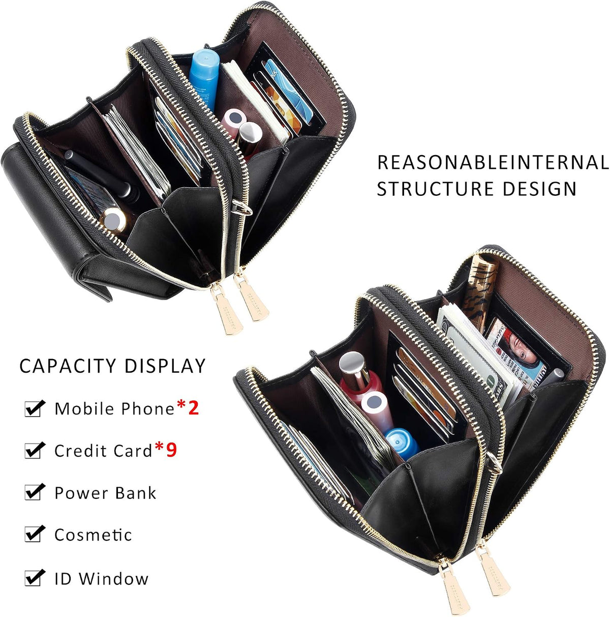 Small Crossbody Bag Cell Phone Purse Wallet with Credit Card Slots for Women