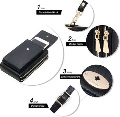 Small Crossbody Bag Cell Phone Purse Wallet with Credit Card Slots for Women