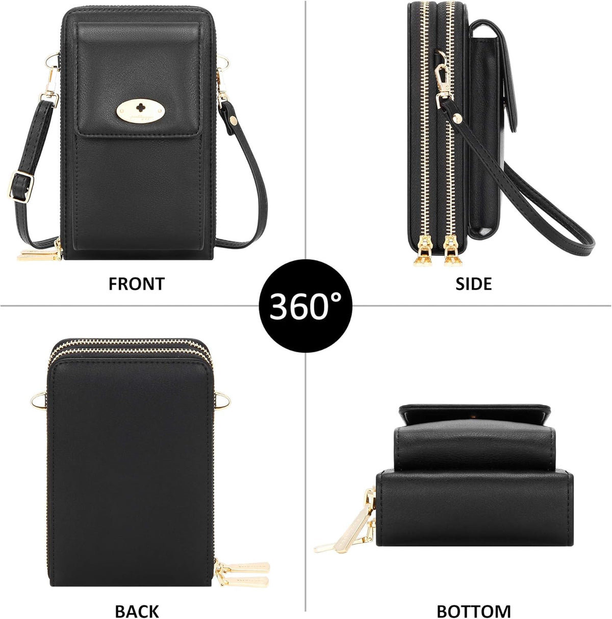 Small Crossbody Bag Cell Phone Purse Wallet with Credit Card Slots for Women