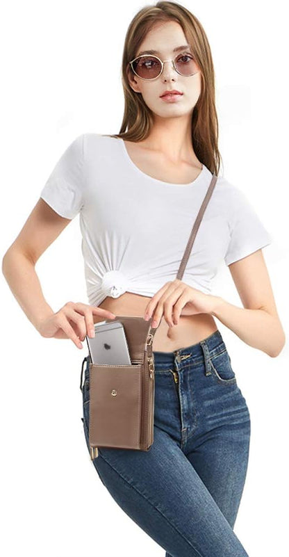 Small Crossbody Bag Cell Phone Purse Wallet with Credit Card Slots for Women