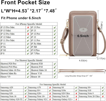 Small Crossbody Bag Cell Phone Purse Wallet with Credit Card Slots for Women