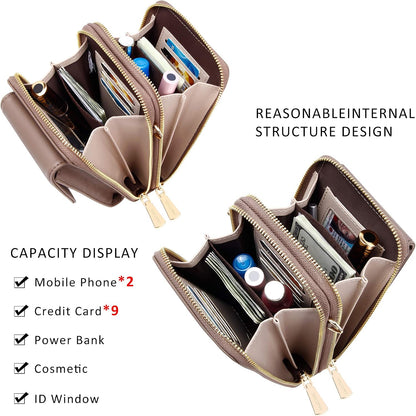 Small Crossbody Bag Cell Phone Purse Wallet with Credit Card Slots for Women
