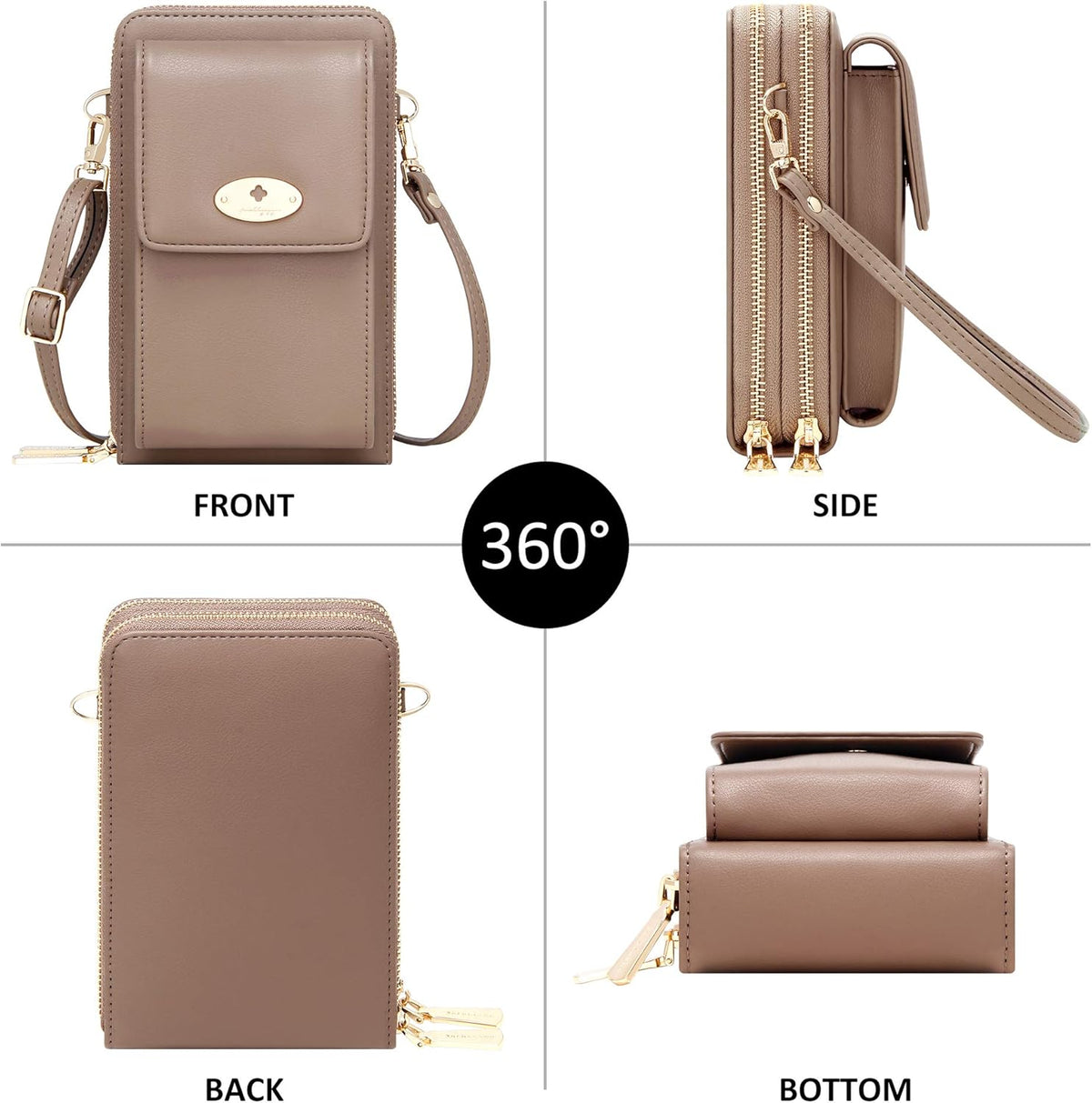 Small Crossbody Bag Cell Phone Purse Wallet with Credit Card Slots for Women