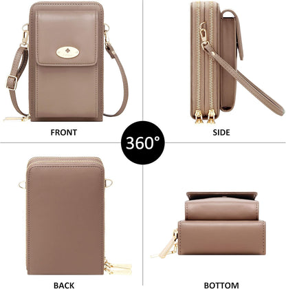 Small Crossbody Bag Cell Phone Purse Wallet with Credit Card Slots for Women