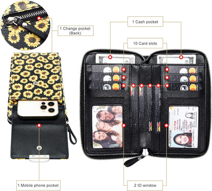 Small Crossbody Bag Cell Phone Purse Wallet with Credit Card Slots for Women