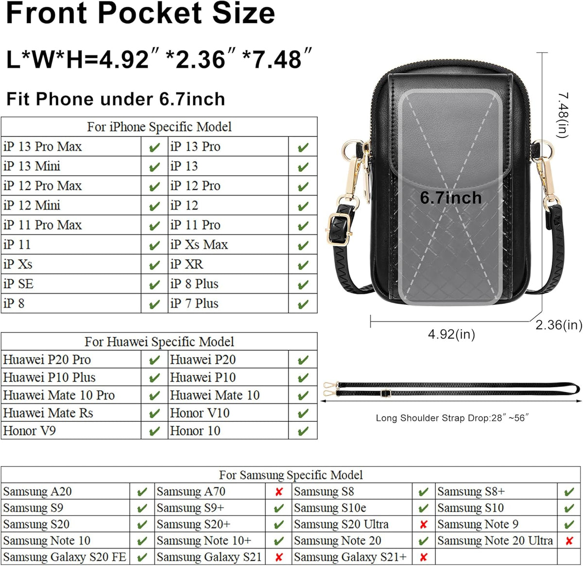Small Crossbody Bag Cell Phone Purse Wallet with Credit Card Slots for Women