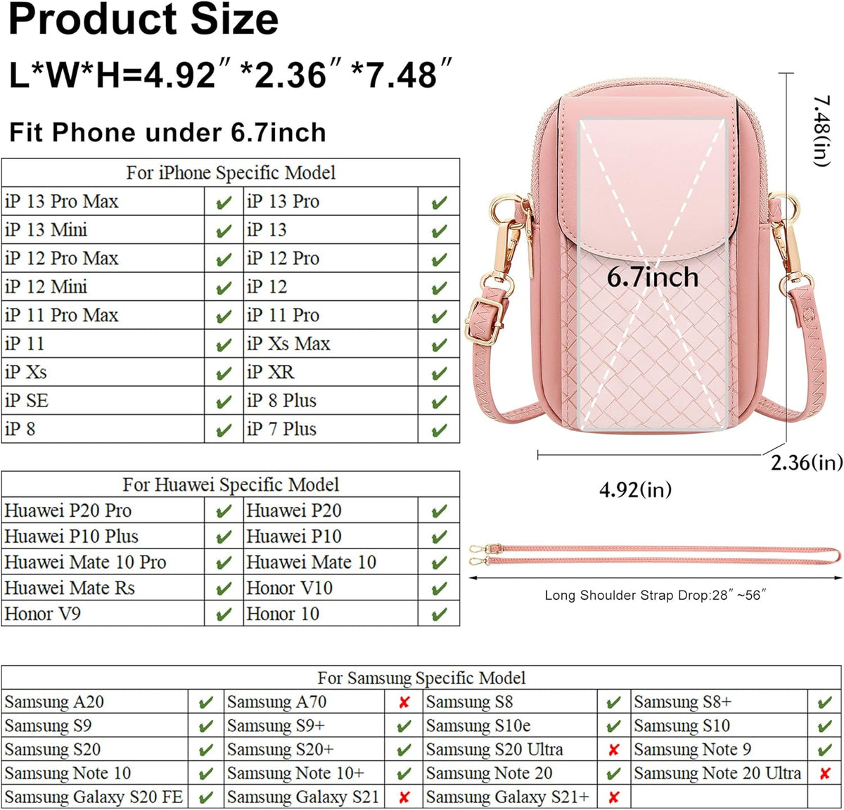 Small Crossbody Bag Cell Phone Purse Wallet with Credit Card Slots for Women
