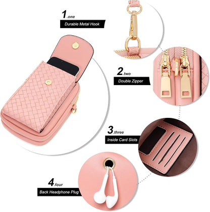 Small Crossbody Bag Cell Phone Purse Wallet with Credit Card Slots for Women