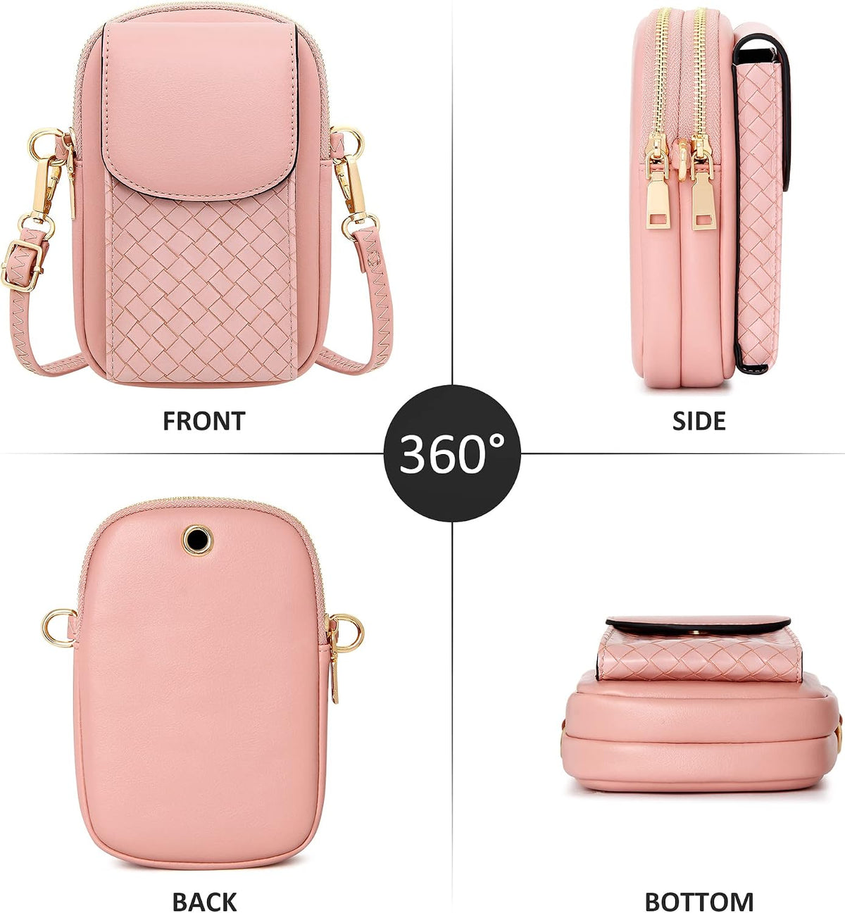 Small Crossbody Bag Cell Phone Purse Wallet with Credit Card Slots for Women