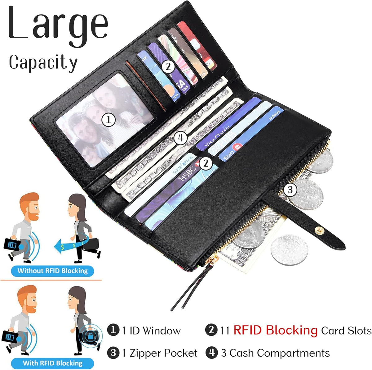 Small Crossbody Bag Cell Phone Purse Wallet with Credit Card Slots for Women