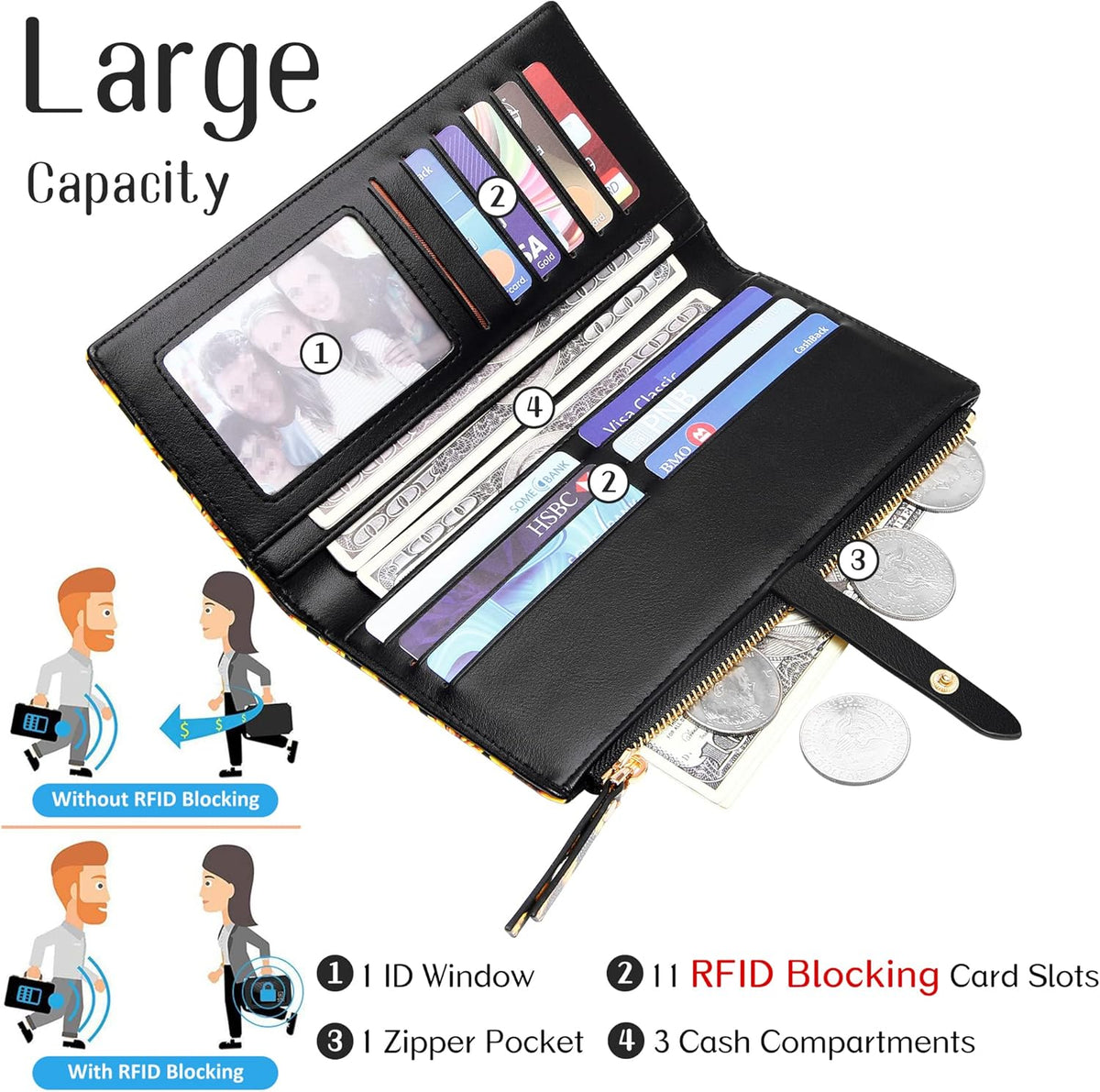 Small Crossbody Bag Cell Phone Purse Wallet with Credit Card Slots for Women