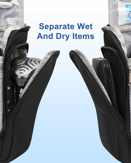 Hanging Toiletry Bag for Men and Women, Travel Toiletries Bag Water-resistant Large Makeup Cosmetic Organizer Storage, Shaving Dopp Kit Shower Bathroom Hygiene Bags, Carry-on Travel Essentials