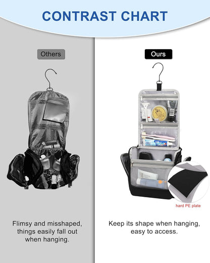 Hanging Toiletry Bag for Men and Women, Travel Toiletries Bag Water-resistant Large Makeup Cosmetic Organizer Storage, Shaving Dopp Kit Shower Bathroom Hygiene Bags, Carry-on Travel Essentials