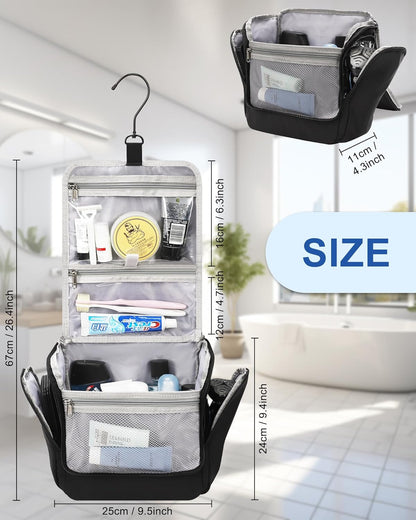 Hanging Toiletry Bag for Men and Women, Travel Toiletries Bag Water-resistant Large Makeup Cosmetic Organizer Storage, Shaving Dopp Kit Shower Bathroom Hygiene Bags, Carry-on Travel Essentials