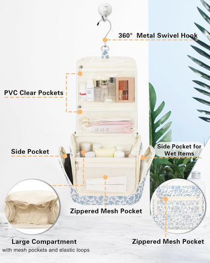 Hanging Toiletry Bag for Men and Women, Travel Toiletries Bag Water-resistant Large Makeup Cosmetic Organizer Storage, Shaving Dopp Kit Shower Bathroom Hygiene Bags, Carry-on Travel Essentials