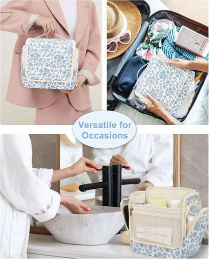 Hanging Toiletry Bag for Men and Women, Travel Toiletries Bag Water-resistant Large Makeup Cosmetic Organizer Storage, Shaving Dopp Kit Shower Bathroom Hygiene Bags, Carry-on Travel Essentials