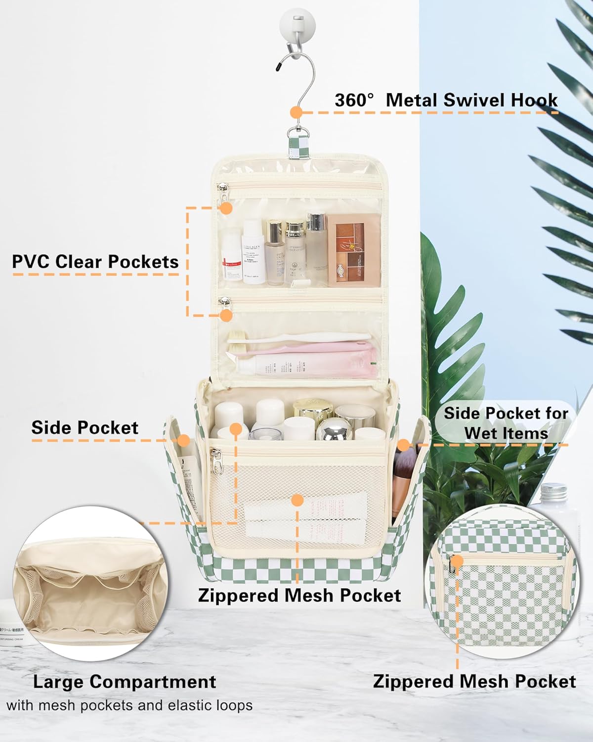 Hanging Toiletry Bag for Men and Women, Travel Toiletries Bag Water-resistant Large Makeup Cosmetic Organizer Storage, Shaving Dopp Kit Shower Bathroom Hygiene Bags, Carry-on Travel Essentials