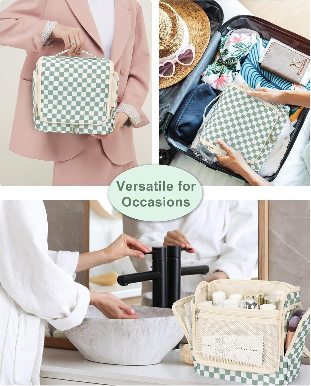 Hanging Toiletry Bag for Men and Women, Travel Toiletries Bag Water-resistant Large Makeup Cosmetic Organizer Storage, Shaving Dopp Kit Shower Bathroom Hygiene Bags, Carry-on Travel Essentials
