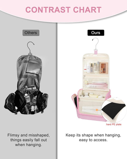 Hanging Toiletry Bag for Men and Women, Travel Toiletries Bag Water-resistant Large Makeup Cosmetic Organizer Storage, Shaving Dopp Kit Shower Bathroom Hygiene Bags, Carry-on Travel Essentials