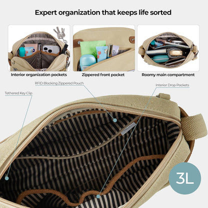 Anti-Theft Heritage Small Crossbody Bag