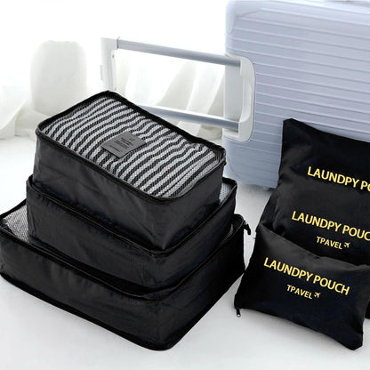 Packing Cubes 6 Set Travel Essentials for Carry on Luggage Organizers Suitcase Travel Accessories (Blcak)