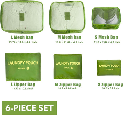 Packing Cubes 6 Set Travel Essentials for Carry on Luggage Organizers Suitcase Travel Accessories (Blcak)