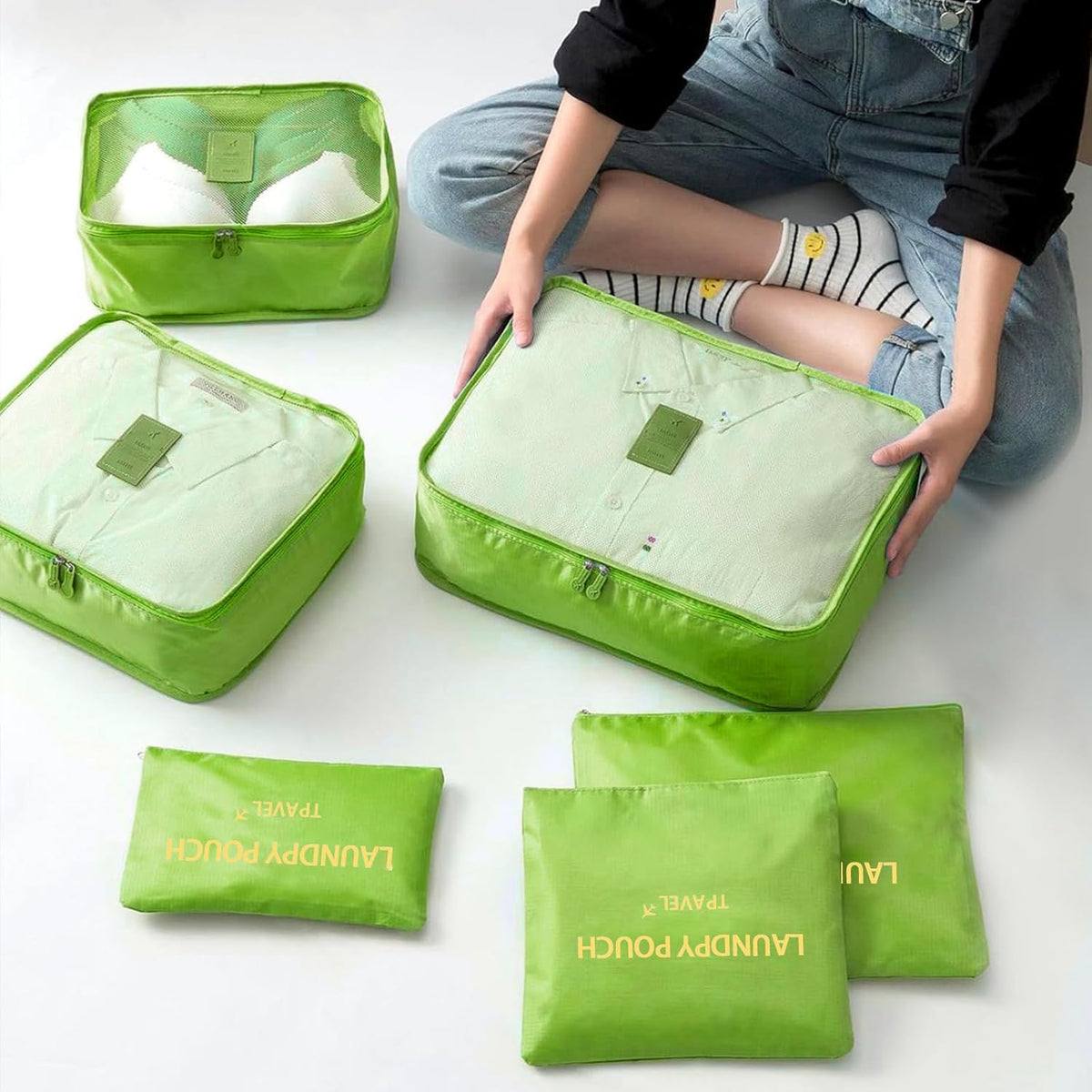 Packing Cubes 6 Set Travel Essentials for Carry on Luggage Organizers Suitcase Travel Accessories (Blcak)