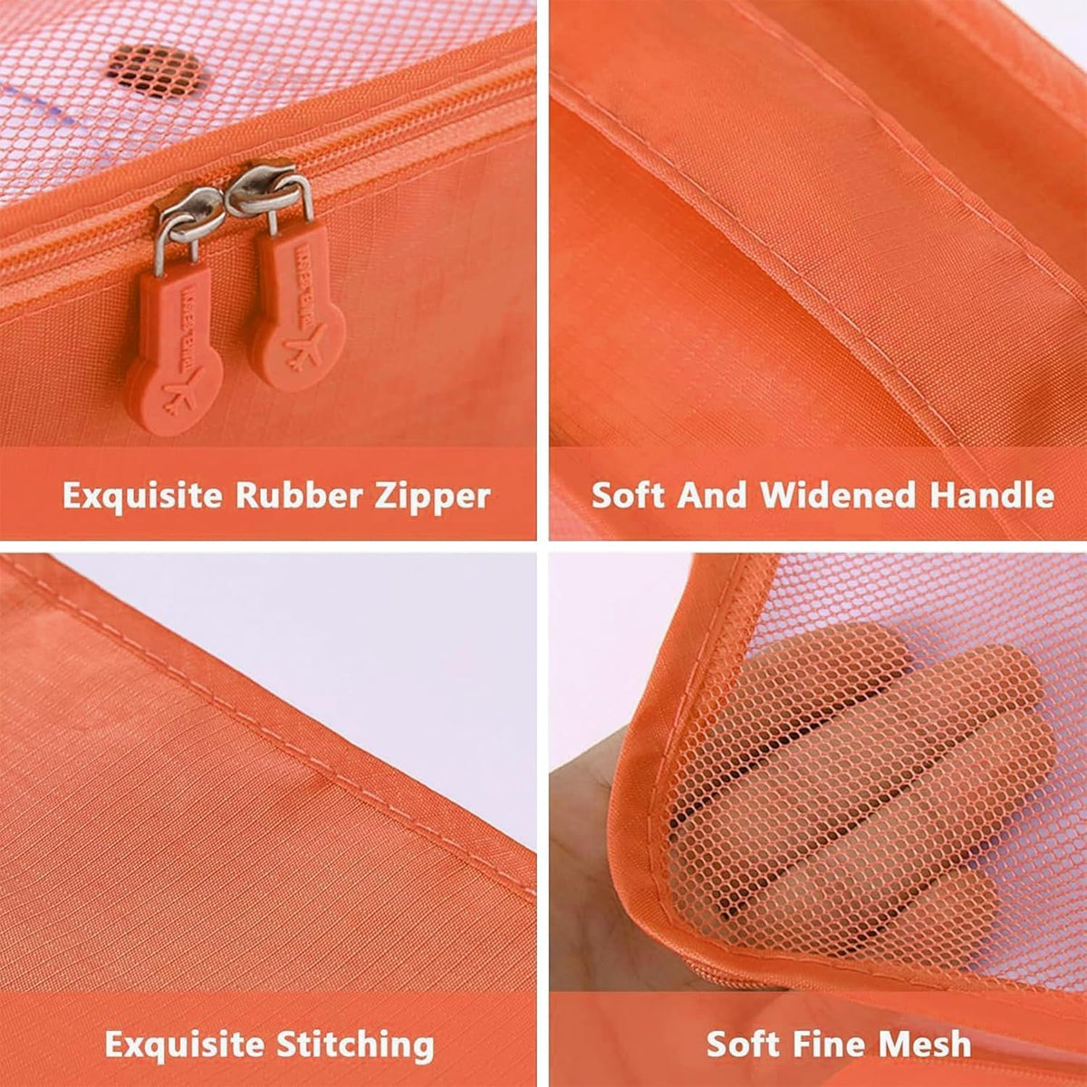 Packing Cubes 6 Set Travel Essentials for Carry on Luggage Organizers Suitcase Travel Accessories (Blcak)