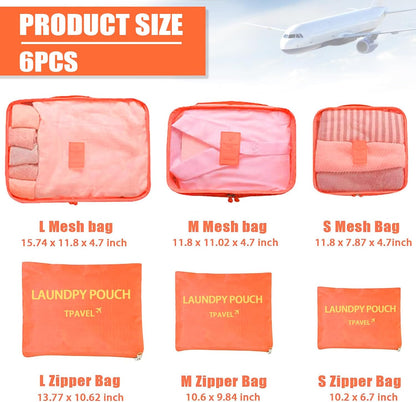 Packing Cubes 6 Set Travel Essentials for Carry on Luggage Organizers Suitcase Travel Accessories (Blcak)