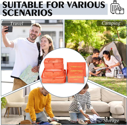 Packing Cubes 6 Set Travel Essentials for Carry on Luggage Organizers Suitcase Travel Accessories (Blcak)