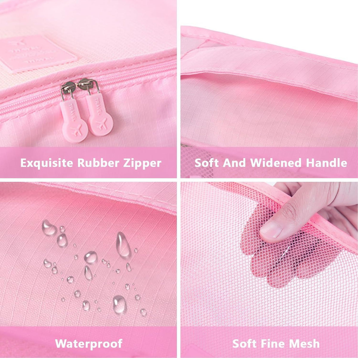 Packing Cubes 6 Set Travel Essentials for Carry on Luggage Organizers Suitcase Travel Accessories (Blcak)