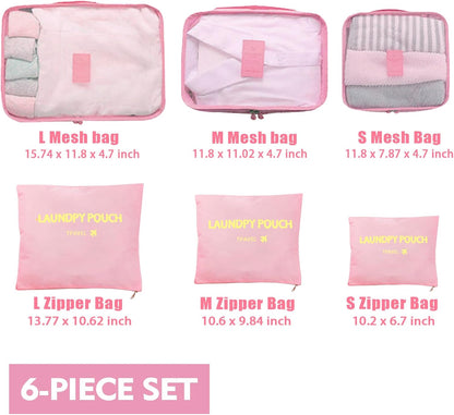 Packing Cubes 6 Set Travel Essentials for Carry on Luggage Organizers Suitcase Travel Accessories (Blcak)
