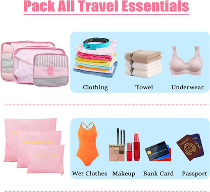 Packing Cubes 6 Set Travel Essentials for Carry on Luggage Organizers Suitcase Travel Accessories (Blcak)