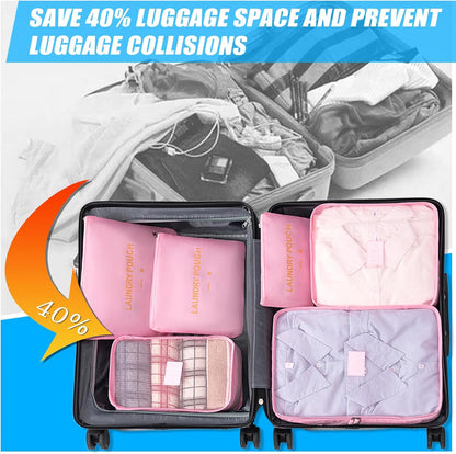 Packing Cubes 6 Set Travel Essentials for Carry on Luggage Organizers Suitcase Travel Accessories (Blcak)