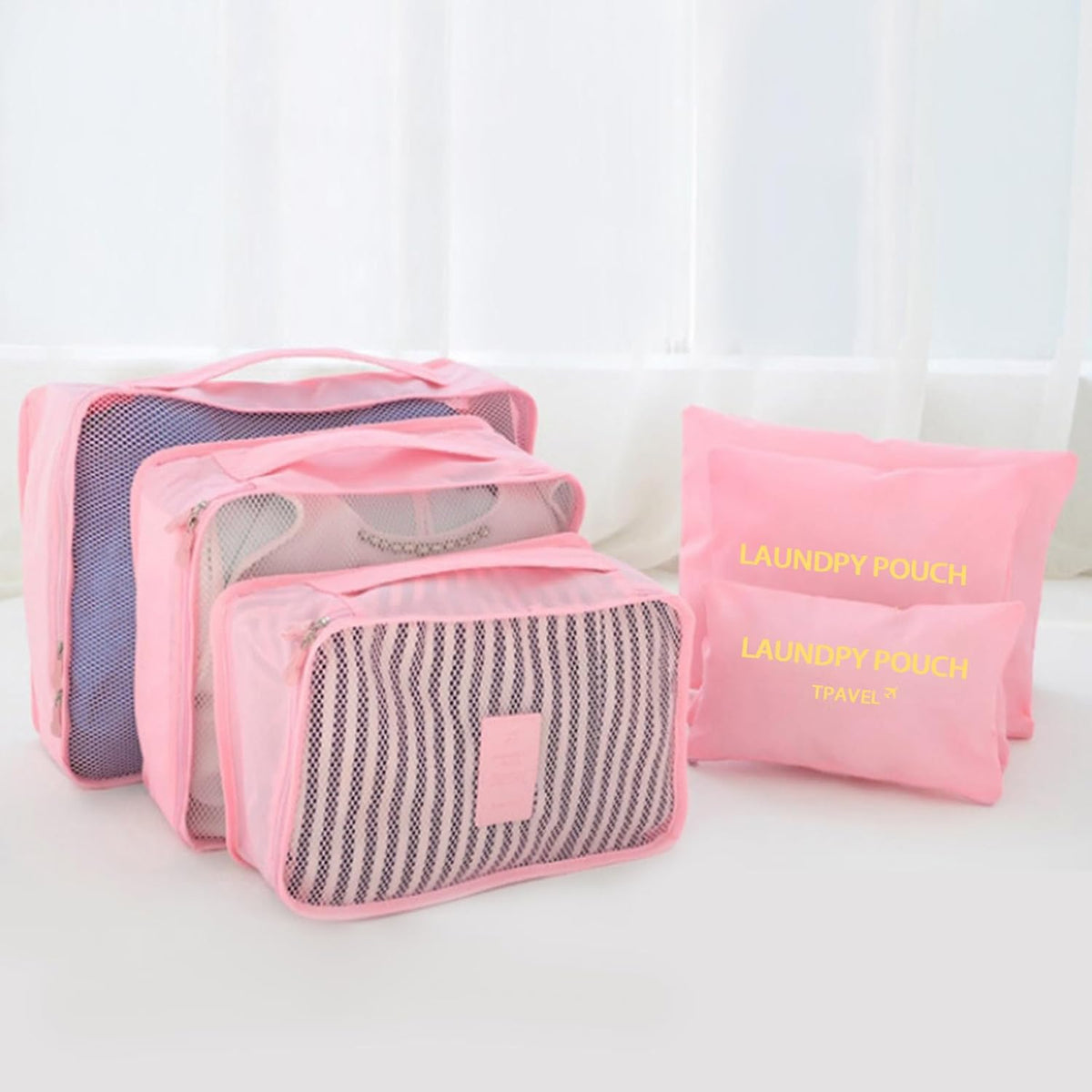 Packing Cubes 6 Set Travel Essentials for Carry on Luggage Organizers Suitcase Travel Accessories (Blcak)