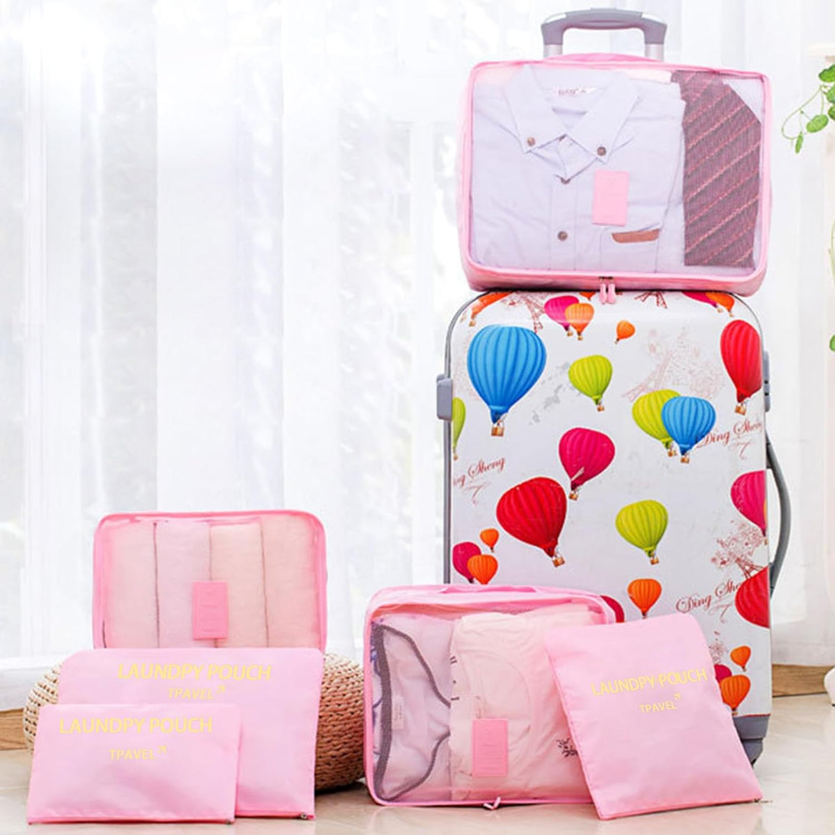 Packing Cubes 6 Set Travel Essentials for Carry on Luggage Organizers Suitcase Travel Accessories (Blcak)