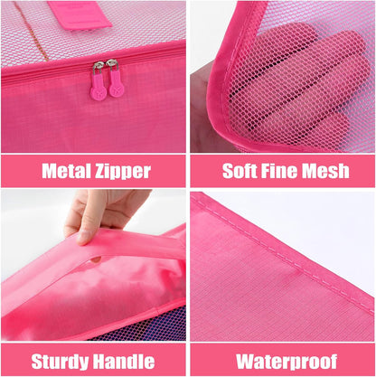 Packing Cubes 6 Set Travel Essentials for Carry on Luggage Organizers Suitcase Travel Accessories (Blcak)