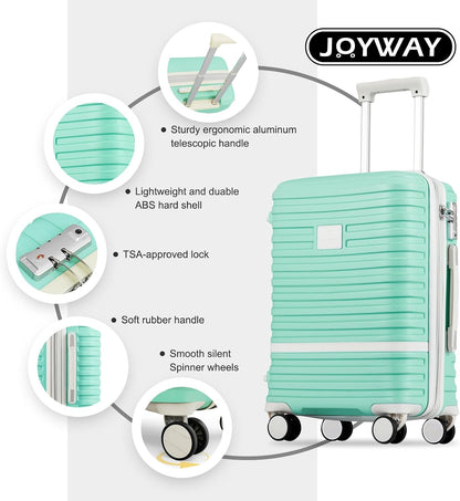Carry On Luggage 20 Inch Expandable Suitcase with Spinner Wheel, 3 Piece Hard Shell Luggage Set with TSA Lock(Navy Blue)
