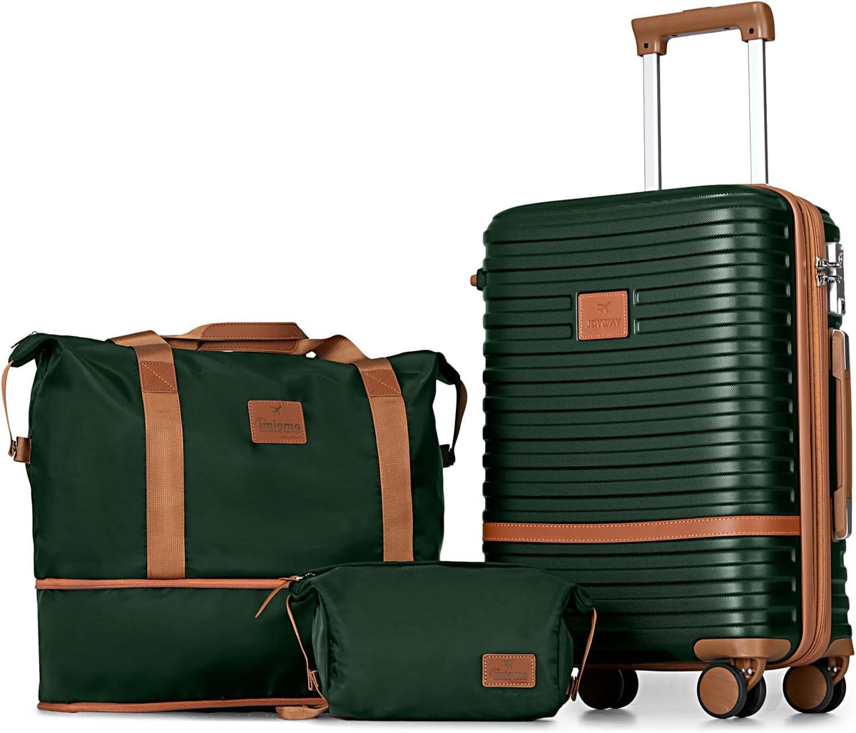 Carry On Luggage 20 Inch Expandable Suitcase with Spinner Wheel, 3 Piece Hard Shell Luggage Set with TSA Lock(Navy Blue)