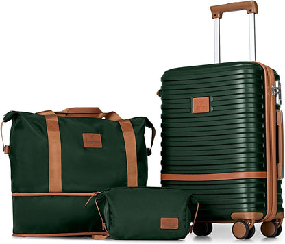 Carry On Luggage 20 Inch Expandable Suitcase with Spinner Wheel, 3 Piece Hard Shell Luggage Set with TSA Lock(Navy Blue)