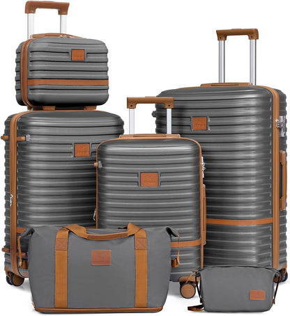 Carry On Luggage 20 Inch Expandable Suitcase with Spinner Wheel, 3 Piece Hard Shell Luggage Set with TSA Lock(Navy Blue)